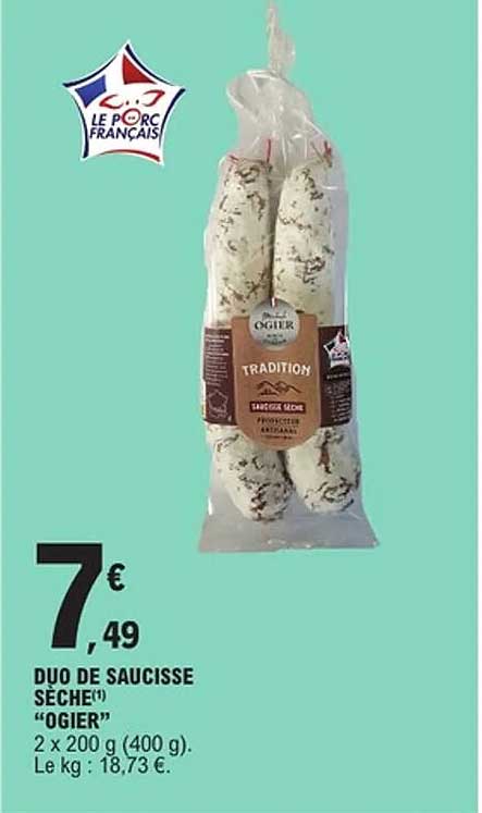 DUO DE SAUCISSE SÈCHE "OGIER"