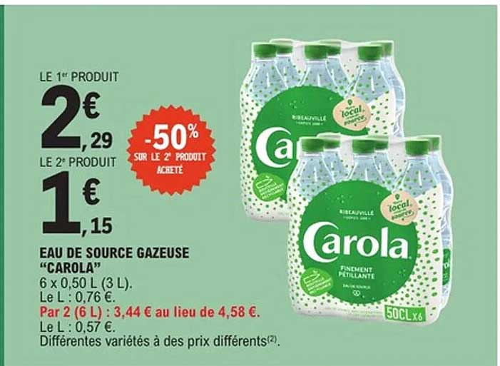 EAU DE SOURCE GAZEUSE "CAROLA"
