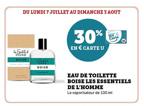EAU DE TOILETTE BOISE LES ESSENTIELS DE L'HOMME