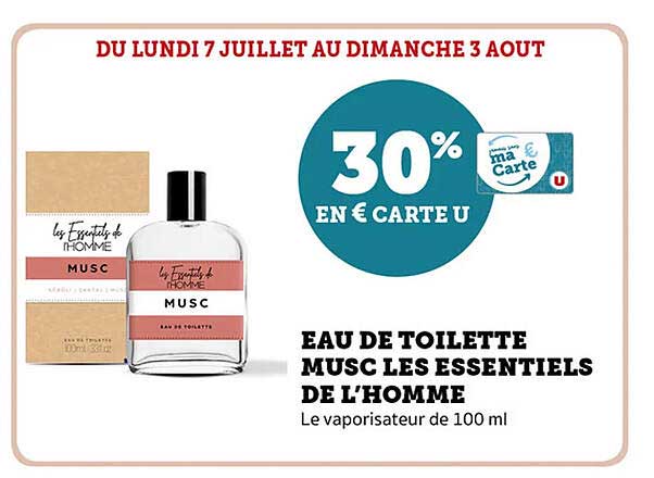 EAU DE TOILETTE MUSC LES ESSENTIELS DE L’HOMME