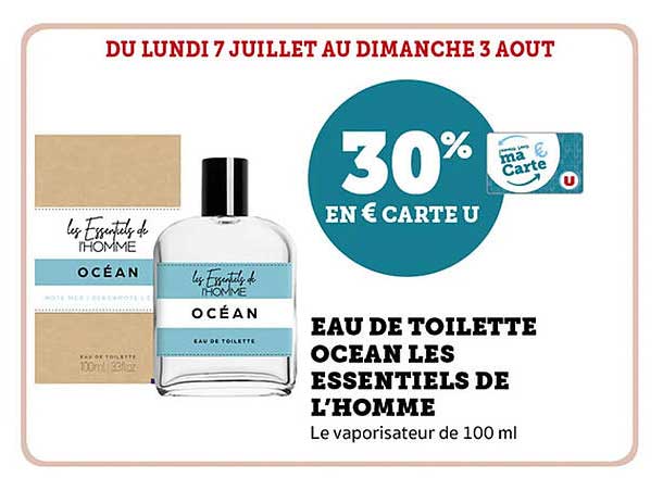 EAU DE TOILETTE OCÉAN LES ESSENTIELS DE L'HOMME