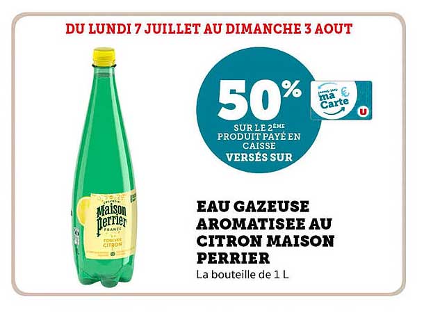 EAU GAZEUSE AROMATISEE AU CITRON MAISON PERRIER