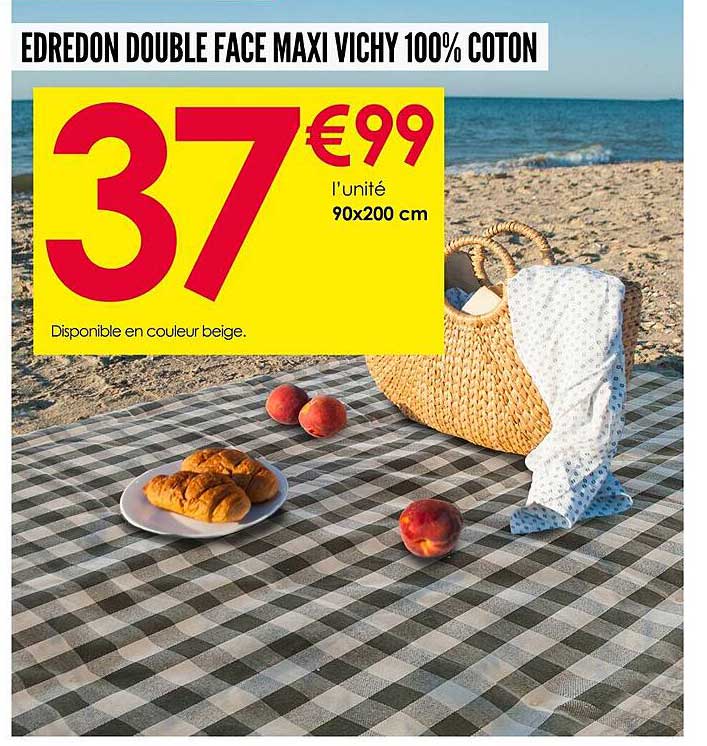 EDREDON DOUBLE FACE MAXI VICHY 100% COTON