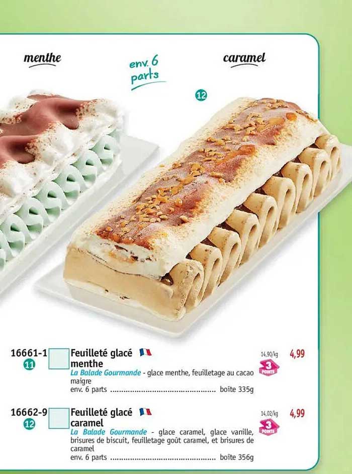 Feuilleté glacé menthe et caramel
