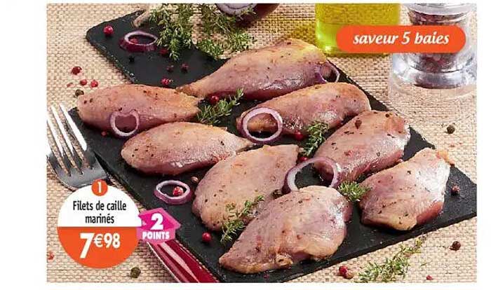 Filets de caille marinés