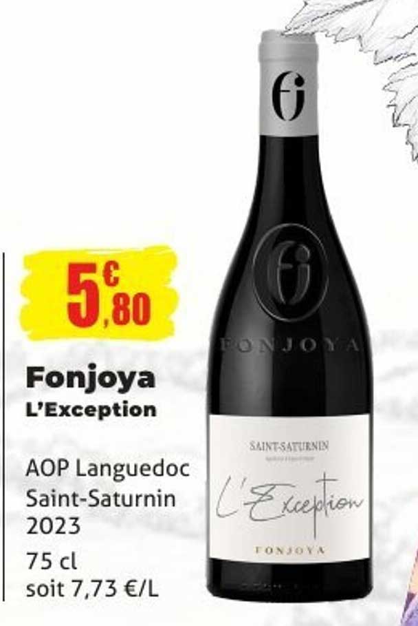 Fonjoya L’Exception AOP Languedoc Saint-Saturnin 2023