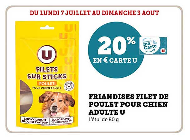 FRIANDISES FILET DE POULET POUR CHIEN ADULTE U