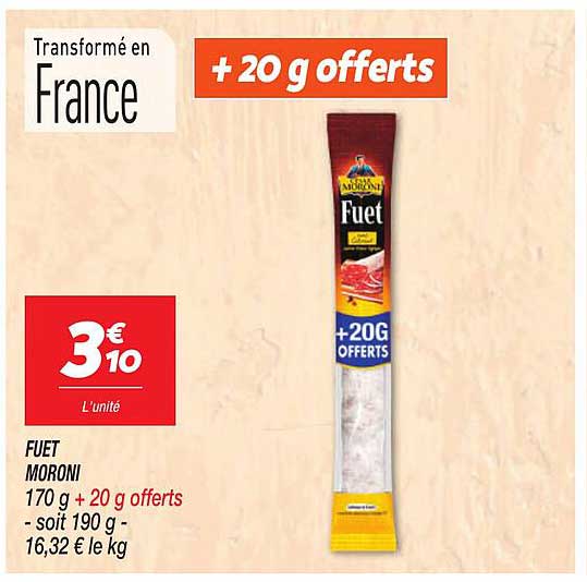 FUET MORONI 170 g + 20 g offerts