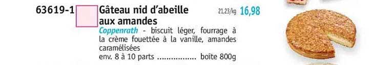 Gâteau nid d'abeille aux amandes