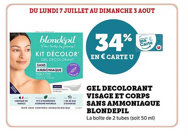 GEL DECOLORANT VISAGE ET CORPS SANS AMMONIAQUE BLONDEPIL