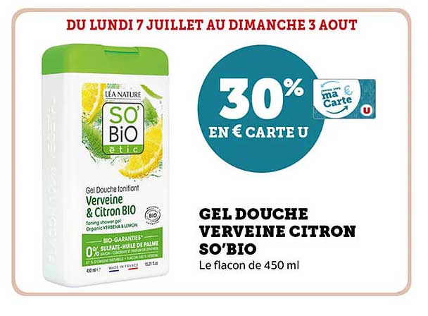 GEL DOUCHE VERVEINE CITRON SO'BIO