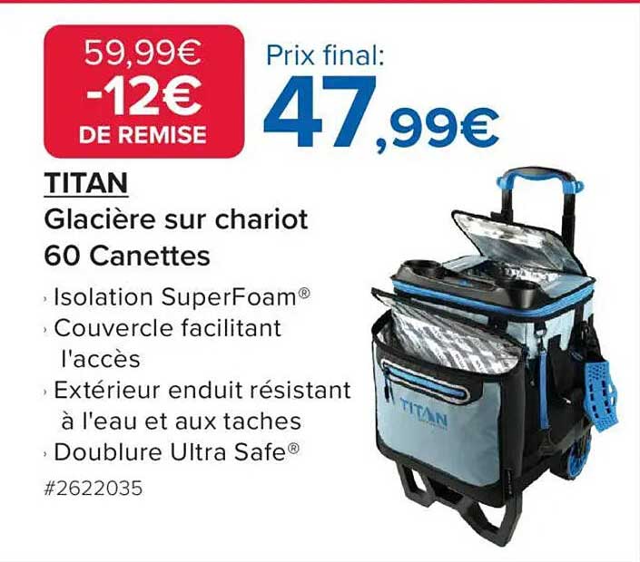Glacière sur chariot 60 Canettes