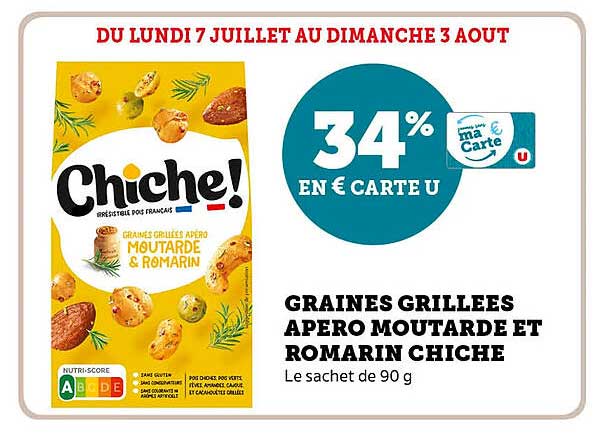 GRAINES GRILLEES APERO MOUTARDE ET ROMARIN CHICHE