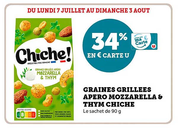 GRAINES GRILLEES APERO MOZZARELLA & THYM CHICHE