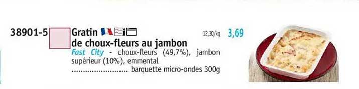 Gratin de choux-fleurs au jambon