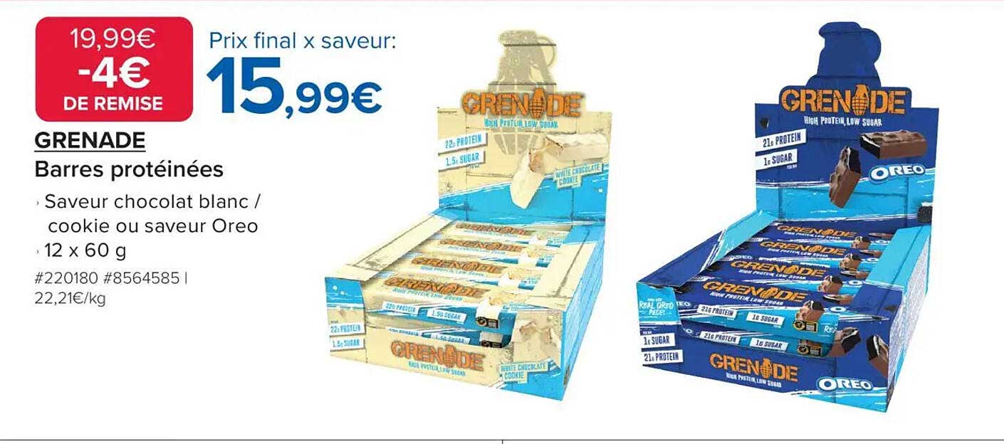 Grenade Barres protéinées