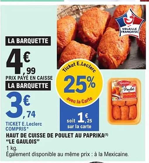 Haut de cuisse de poulet au paprika "Le Gaulois"