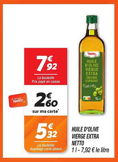 HUILE D'OLIVE VIERGE EXTRA NETTO