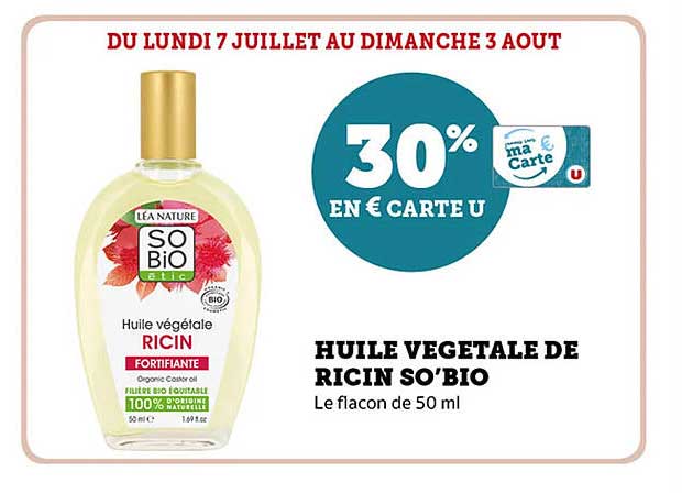 HUILE VEGETALE DE RICIN SO'BIO