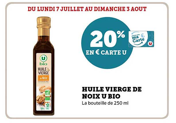 HUILE VIERGE DE NOIX U BIO