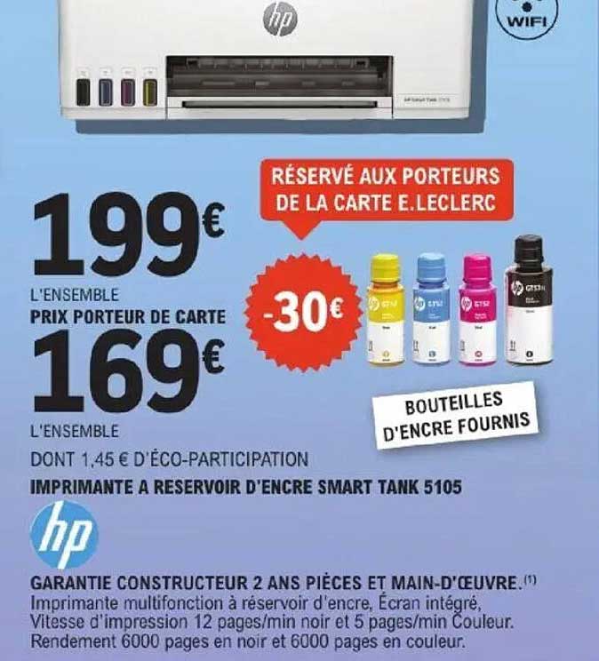 IMPRIMANTE A RESERVOIR D'ENCRE SMART TANK 5105