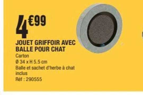 JOUE GRIPPOIR AVEC BALLE POUR CHAT