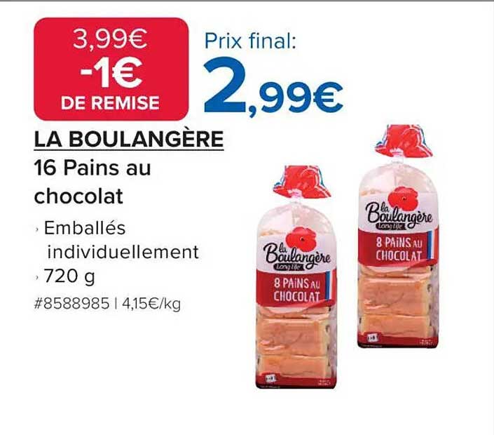 LA BOULANGÈRE 16 Pains au chocolat