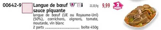 Langue de bœuf sauce piquante