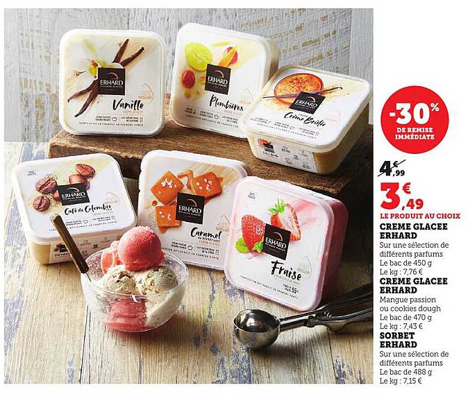 LE PRODUIT AU CHOIX CREME GLACEE ERHARD