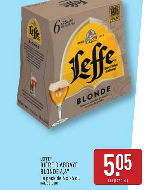 LEFFE® BIÈRE D'ABAYE BLONDE 6,6°