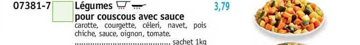Légumes pour couscous avec sauce