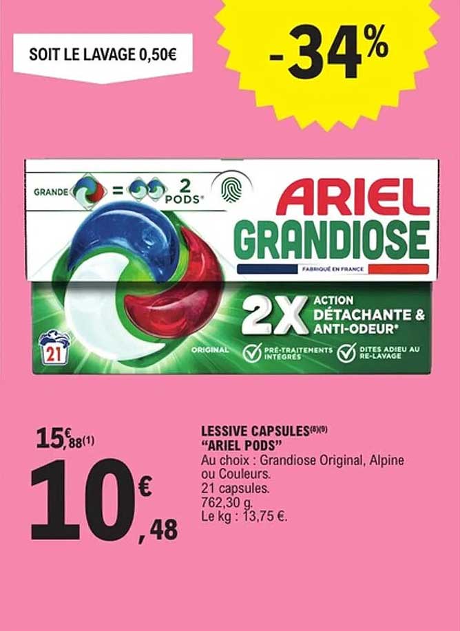 LESSIVE CAPSULES "ARIEL PODS"