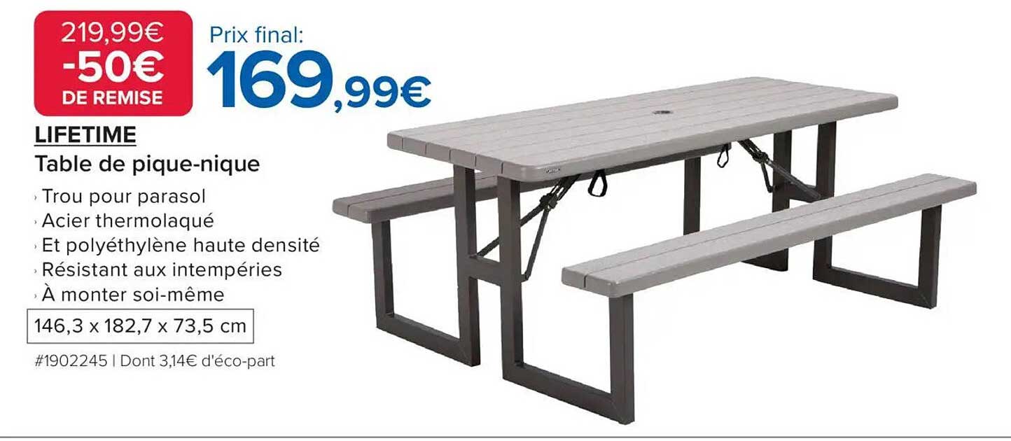 LIFETIME Table de pique-nique