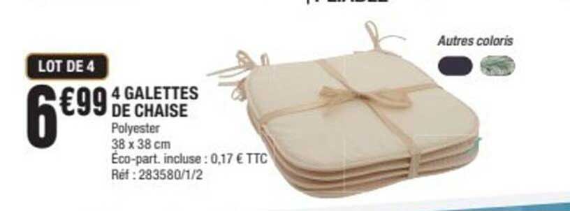 LOT DE 4 6€99 4 GALETTES DE CHAISE