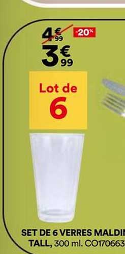Lot de 6 verres MARDIN TALL, 300 ml