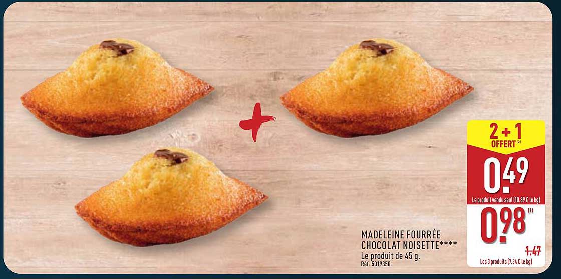 MADELEINE FOURRÉE CHOCOLAT NOISETTE