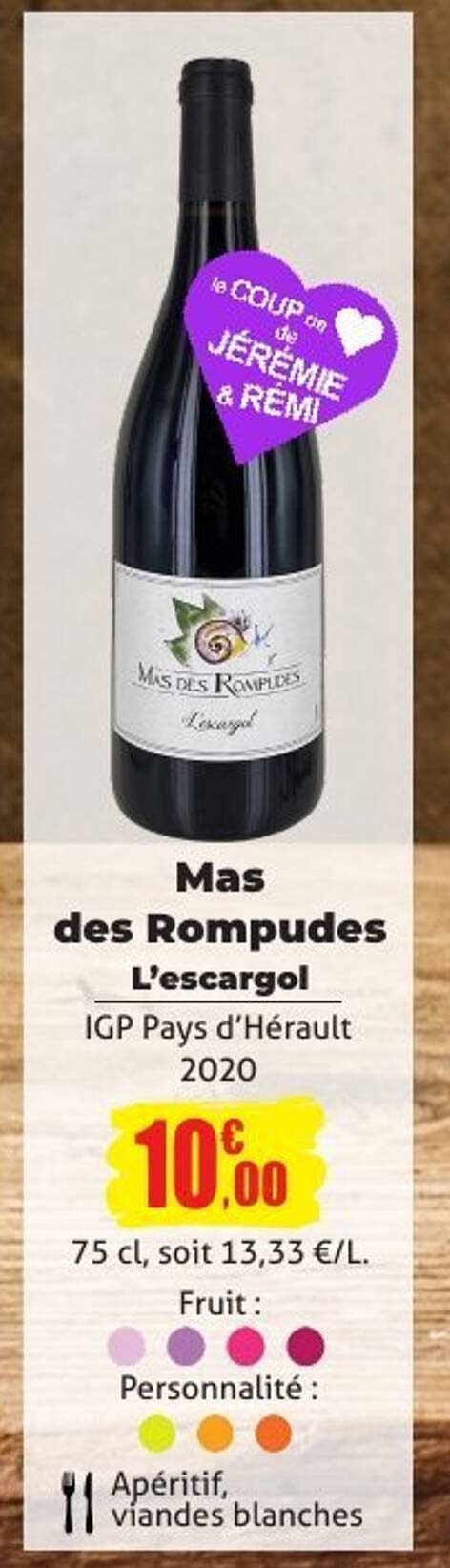 Mas des Rompudes L'escargol IGP Pays d'Hérault 2020