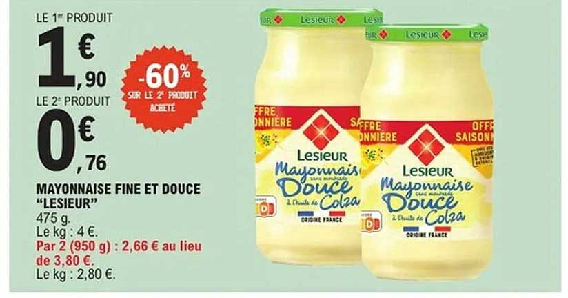 MAYONNAISE FINE ET DOUCE "LESIEUR"