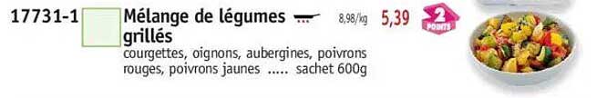 Mélange de légumes grillés