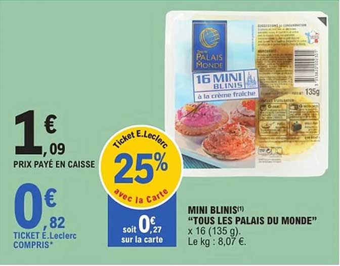 MINI BLINIS "TOUS LES PALAIS DU MONDE" x 16 (135 g)