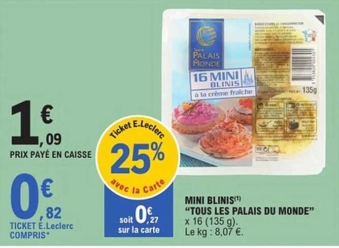 MINI BLINIS" TOUS LES PALAIS DU MONDE" x 16 (135 g).