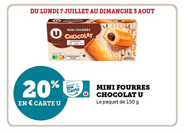 MINI FOURRÉS CHOCOLAT U