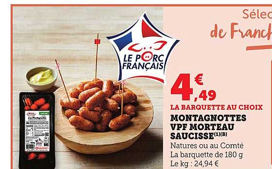 MONTAGNOTTES VPF MORTEAU SAUCISSE