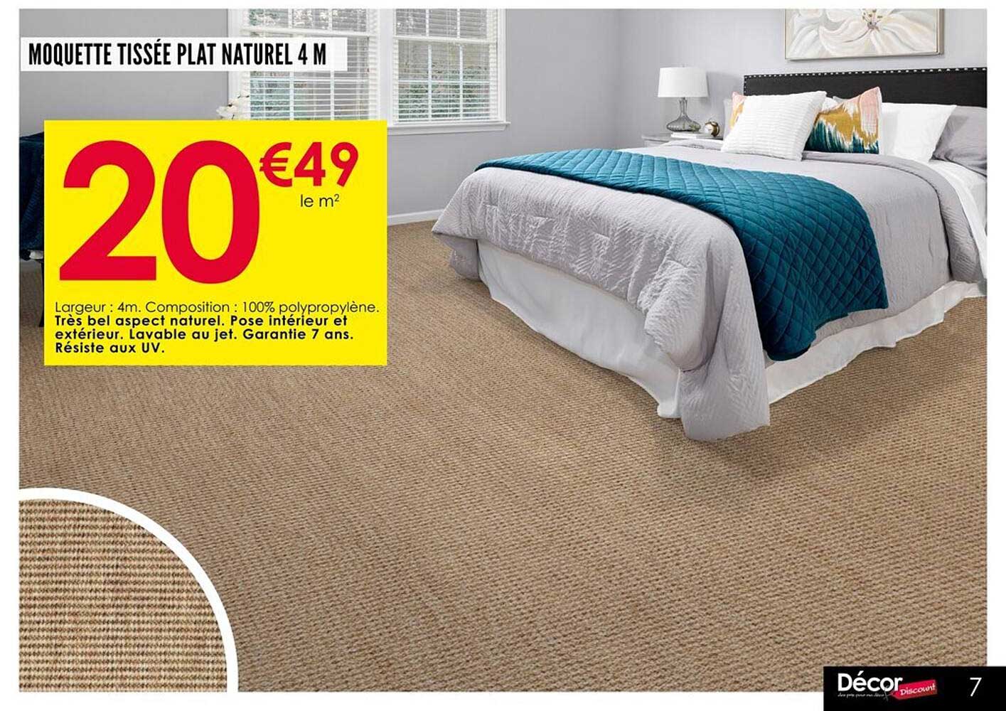 MOQUETTE TISSÉE PLAT NATUREL 4 M