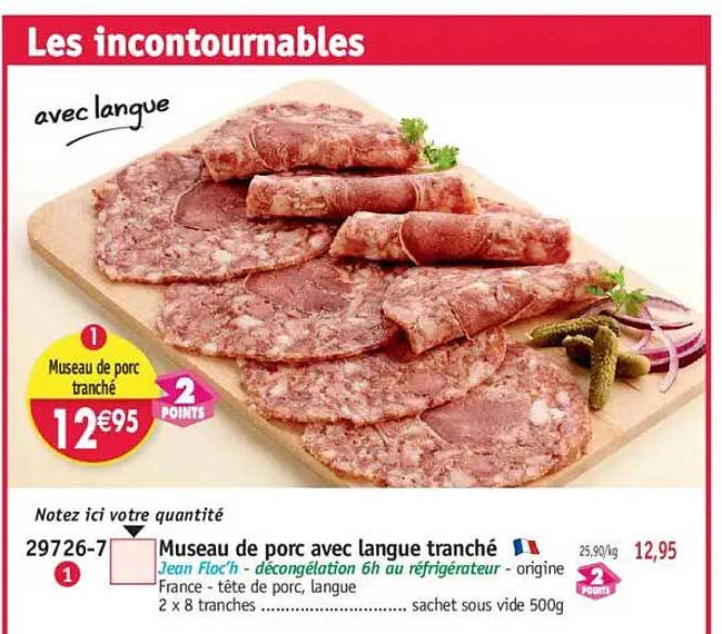 Museau de porc tranché