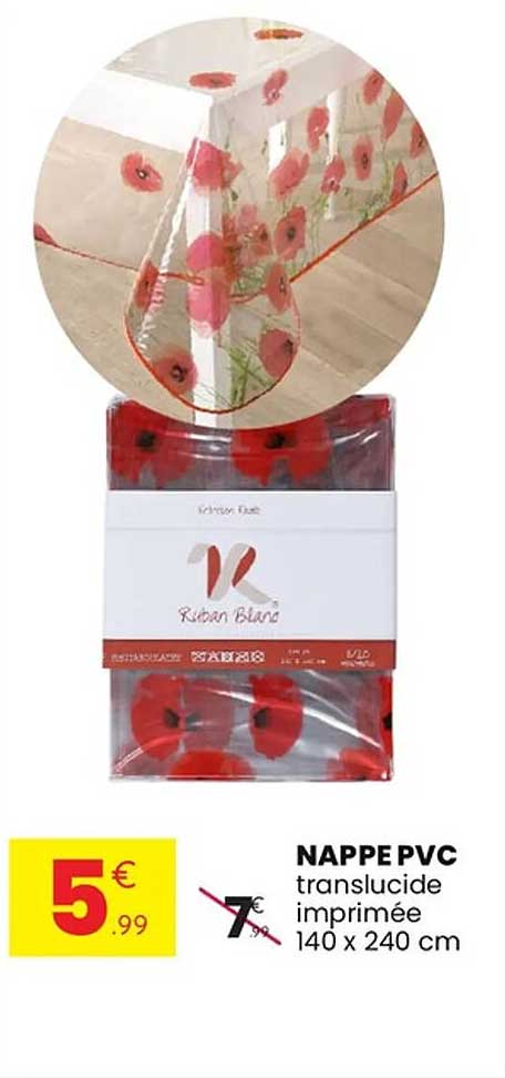 NAPPE PVC translucide imprimée 140 x 240 cm