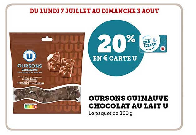 OURSINS GUIMAUVE CHOCOLAT AU LAIT U