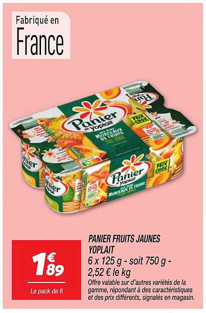 PANIER FRUITS JAUNES YOPLAIT