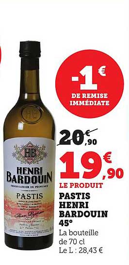 PASTIS HENRI BARDOUIN 45°