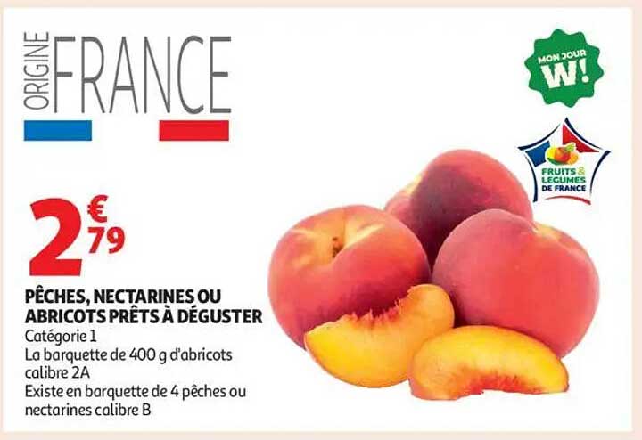 PÊCHES, NECTARINES OU ABRICOTS PRÊTS À DÉGUSTER